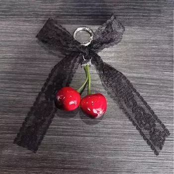 Жемчужный кружевной бант брелок подвесной кулон в виде вишни брелок украшение для рюкзака подвеска ювелирные изделия для девушки женщины подарок