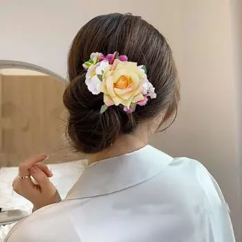Жемчужный свадебный подарок женская расческа для волос корейская шпилька свадебные аксессуары для волос шелковый цветочный гребень для волос белый