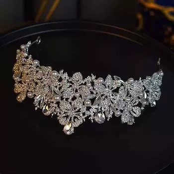 Жемчужный свадебный стиль, главное свадебное платье, корона, головной убор, супер фея, корона на день рождения, винтажное вечернее платье, аксессуары для волос