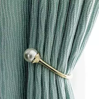 Жемчужный U-образный крючок для штор, настенный крючок, ремешок, фиксированный настенный крючок, декоративные аксессуары для украшения окон 2pcs