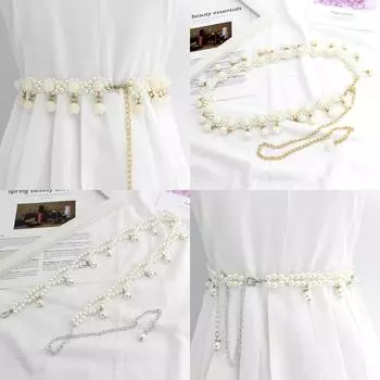 Жен. Крючок из бисера Цепочка на талию Корейский Стиль Милая Мода Жемчуг Украшение Металлик WP242-1