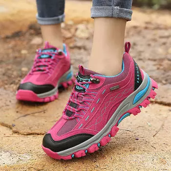Жен. Обувь для походов на открытом воздухе Водонепроницаемая воловья кожа Треккинг Бег Восхождение по тропам Спортивные виды спорта Горы 100% Высокое качество Прогулки в свободное время 35