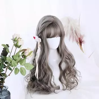 Жен. Парик Лолита Повседневная одежда Кудрявая челка Повседневная одежда Синтетические волосы Устойчивость к высоким температурам 60cm