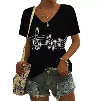 Жен. С v-образным вырезом, текстура, 3D-принт, модный пуловер, подходит для всех сезонов, на каждый день, с короткими рукавами, полиэстер S