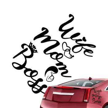 Жена, мама, босс, автомобильная наклейка, декоративные наклейки на бампер, наклейки на окна автомобиля, водонепроницаемые наклейки на окна, наклейки на кузов грузовика для чёрный