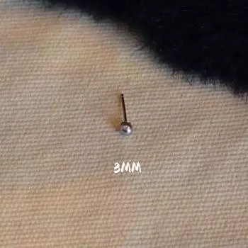 Zhenduo Hemp 14K Gilded Small Pearl Easiest for Match Ear Bone Stud 3mm Gray Pearl (ear needle single)
