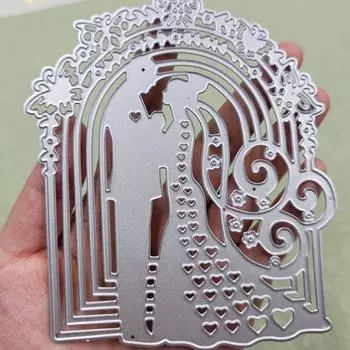 Жених и невеста, свадебная вечеринка, дизайн, стиль, металлические штампы, сделай сам, скрапбукинг, тиснение, трафарет, бумага, шаблон для альбома серебряный