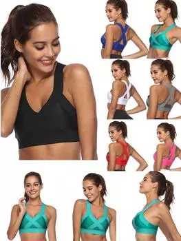 Женщина Бюстгальтер Красота Назад Сексуальный Бюстгальтер Дамы Йога Бег Спортивное Нижнее Белье M синий
