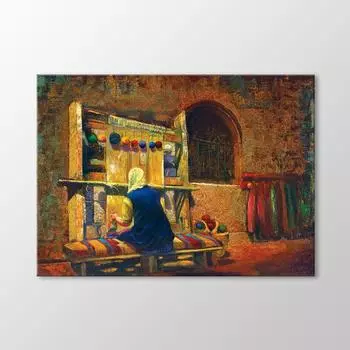 Женщина, занимающаяся ткачеством ковров 1 Картина