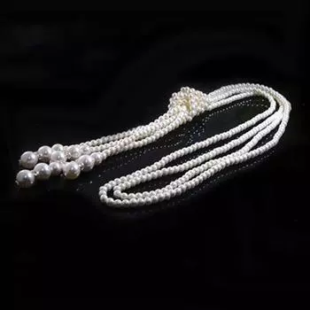 Женщины элегантный искусственный жемчуг кисточкой кулон длинная цепь прелести свитер ожерелье