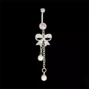 Женщины бабочка мотаться мяч кнопка штанга бар пирсинг живота пупка кольцо серебряный