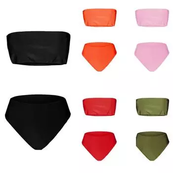 Женщины бандаж бикини бюстгальтер купальник купальный комплект купальники L хаки