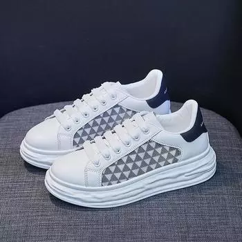 Женщины Белые туфли Лето 2022 Сетка Сращивание Повседневные кроссовки Дышащие кроссовки Кроссовки 35