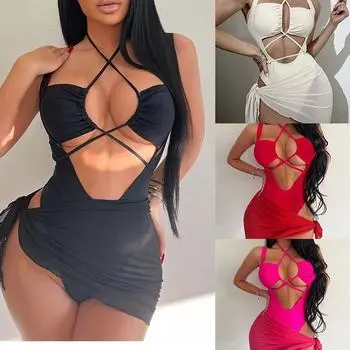 Женщины бикини 2 шт. сексуальный купальный костюм с высокой талией пляжные купальники женский летний купальник S