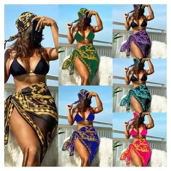 Женщины бикини 3 шт. сексуальный купальный костюм с высокой талией пляжные купальники женский летний купальник S