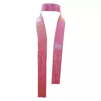 Женщины блестящие блестки шарф шали длинная тонкая цепочка невесты на шею женские украшения изысканный металл