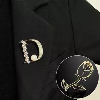 Женщины Броши Нагрудник Значок Пальто Свитер Булавки Bling Bling Стразы Бантик