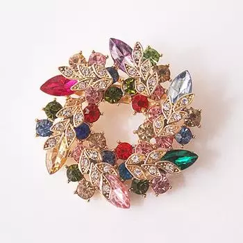 Женщины Броши Шарф Bling Bling Цветок Брошь Булавки A14