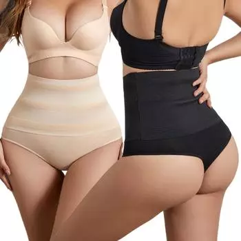 Женщины Butt Lifter Body Shaper Трусики-стринги с высокой талией Тренер для живота Корректирующее белье Трусики Утягивающее нижнее белье Сексуальные трусы-стринги S чёрный