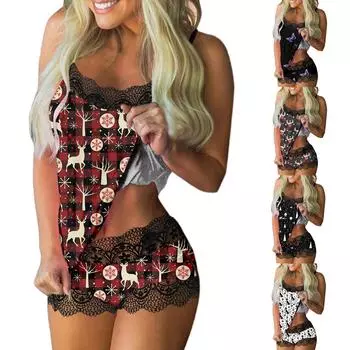 Женщины Дамы Сексуальная Милая Девушка Комплект Нижнего Белья Полый Комплект Нижнего Белья Сексуальная Ночная Рубашка Комплект L чёрный
