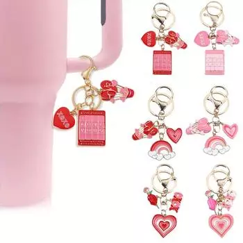 Женщины Девочки День святого Валентина Сумка Подвески в форме сердца Дизайн сплава Мультяшный узор Орнамент Подарочные аксессуары