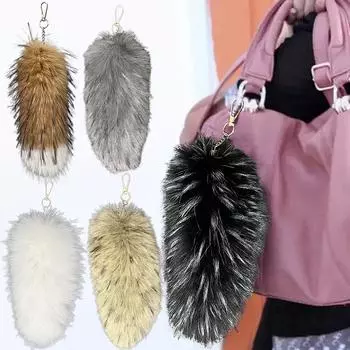 Женщины Девочки Искусственный мех Пушистый кулон Креативные многоцветные украшения для сумок Брелоки держатели Декоративные подарочные аксессуары 25cm
