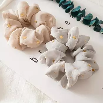 Женщины Девочки Милый Яркий Принт Эластичные Резинки Для Волос Держатель Для Хвоста Star Navy