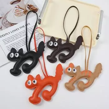 Женщины Девочки Мультфильм Кот Дизайн Креативный Брелок Милый PU Кожаный Орнамент Несколько Цветов DIY Подарочные Аксессуары