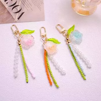 Женщины Девочки Пластиковые Модные Брелки Сумки Подвески Бусины Орнамент Имитация Подарочные Брелки Держатели Декоративные Аксессуары 6 Цветов