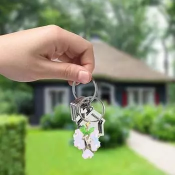 Женщины Девочки Пластиковый пакет Подвески Брелок Модные Брелоки Держатели Подарочный Paerl Креативный Искусственный Цветочный Орнамент 8 Цветов