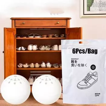 Женщины Девочки Запах обуви Запах обуви Уход за обувью Ароматный дезодорант для ног Шариковый дезодорант-спрей Шариковый шкафчик для обуви Бола Дезодорант Kasut Home Living Unique 6Pcs/Bag