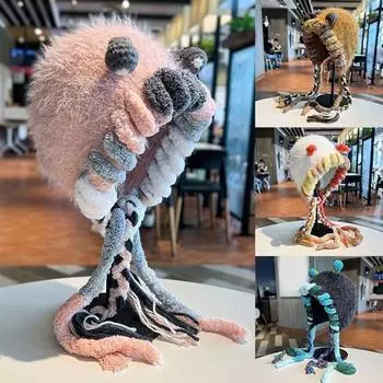 Женщины Девочки Зима Теплая Активный Отдых На Природе Велоспорт Езда Защита Ушей Милая Смешная Пушистая Шапка