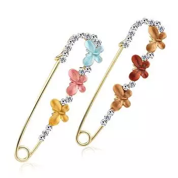 Женщины Девушка Красочные Бабочки Стразы Эпоксидная Брошь Булавка Отворот Бижутерия AI094-A