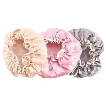 Женщины, девушки, красочные, милые, аксессуары для ванной, шапочки для душа, атласные шапочки для душа, покрывало для волос розовый