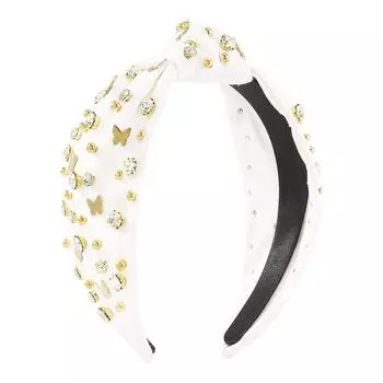 Женщины Девушки Металлические Бусины Стразы Узел Повязка на Голову Ободок Взрослые Аксессуары для Волос Ювелирные Изделия для Волос