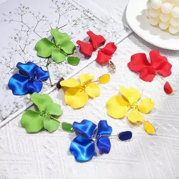 Женщины Девушки Ушные Капли Цветочные Ювелирные Изделия Пирсинг Серьги Аксессуары