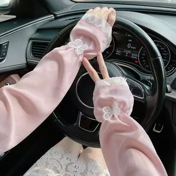 Женщины езда вождение открытый шифон кружева бабочка защита от солнца декоративные аксессуары