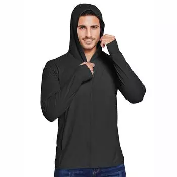 Женщины и мужчины в одинаковой моде Солнцезащитная одежда Летняя УФ-дышащая тонкая одежда Солнцезащитная одежда Пальто L чёрный