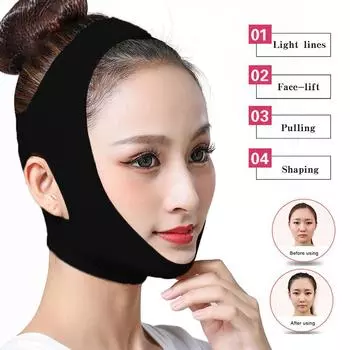 Женщины инструменты для подтяжки лица тонкое лицо для похудения лица жевательный пояс для двойного подбородка кожи S чёрный