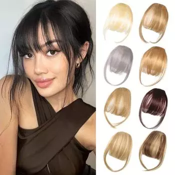 Женщины клип-ин челка натуральные тонкие накладные волосы на лбу искусственные французские челки для девочек