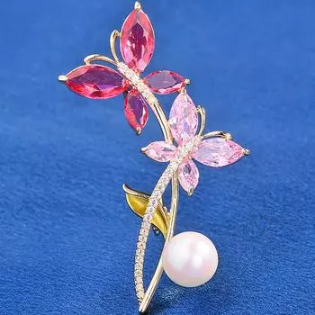 Женщины Кристалл Цветок Брошь Булавка Стразы Броши Модные Украшения Свадебная Вечеринка Подарки красный