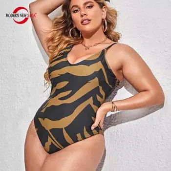 Женщины Купальники Цельный Купальник Бикини Сексуальные Купальники Боди Пляжная Одежда Плюс Размер Женский L коричневый