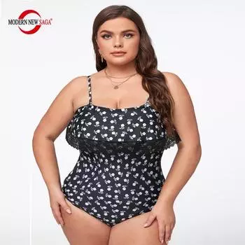 Женщины Купальники Цельный Купальник Бикини Сексуальные Купальники Боди Пляжная Одежда Плюс Размер Женский L чёрный