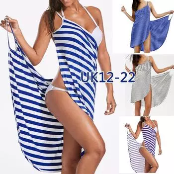 Женщины Леди Бикини Прикрыть Саронг Пляжное Длинное Платье Купальники Купальник Плюс Размер L белый