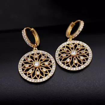 Женщины Леди Девушка Любовь Элегантные Серьги Модные Блестящие Серьги One Size золотой