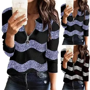 Женщины леди Длинный рукав кружева шить блузка туники топы рубашки XXXXL чёрный