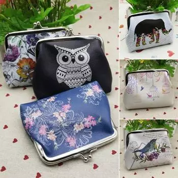 Женщины Мини Сова Птица Цветок Кошелек Держатель Карты Портмоне Клатч Сумка 3