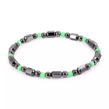 Женщины Мужчины Магнитная Терапия Гематит Браслет Потеря Веса Браслет Ювелирные Изделия Черный Зеленый