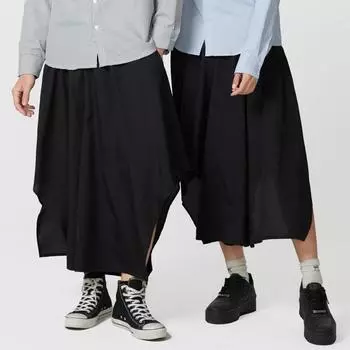Женщины Мужчины Пара Эластичный пояс Заниженный шаг Готические брюки Разрезы Нерегулярные Капри M чёрный