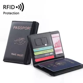 Женщины Мужчины RFID Винтаж Обложки для деловых паспортов Держатель Многофункциональная ID банковская карта Кожаный кошелек из искусственной кожи Дорожные аксессуары фиолетовый